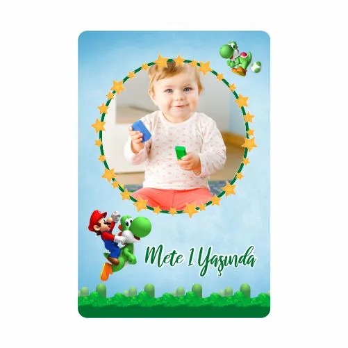 Super Mario Temalı Doğum Günü Magneti